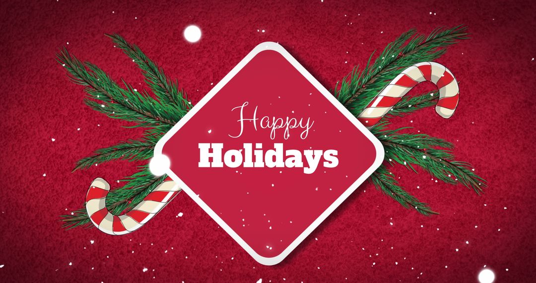 Festive Christmas Greetings with Candy Canes and Snow