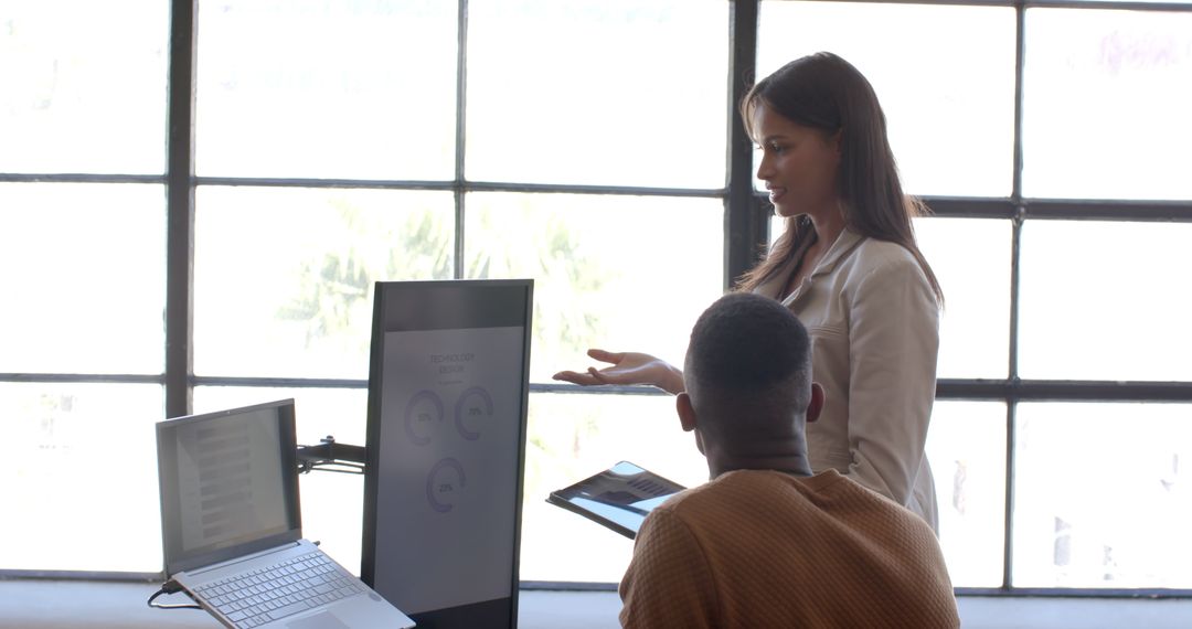 Business Presentation with Digital Technology in Office Setting