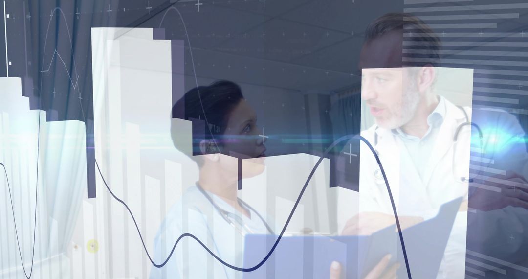 Doctors Analyzing Digital Data with Advanced Medical Technology