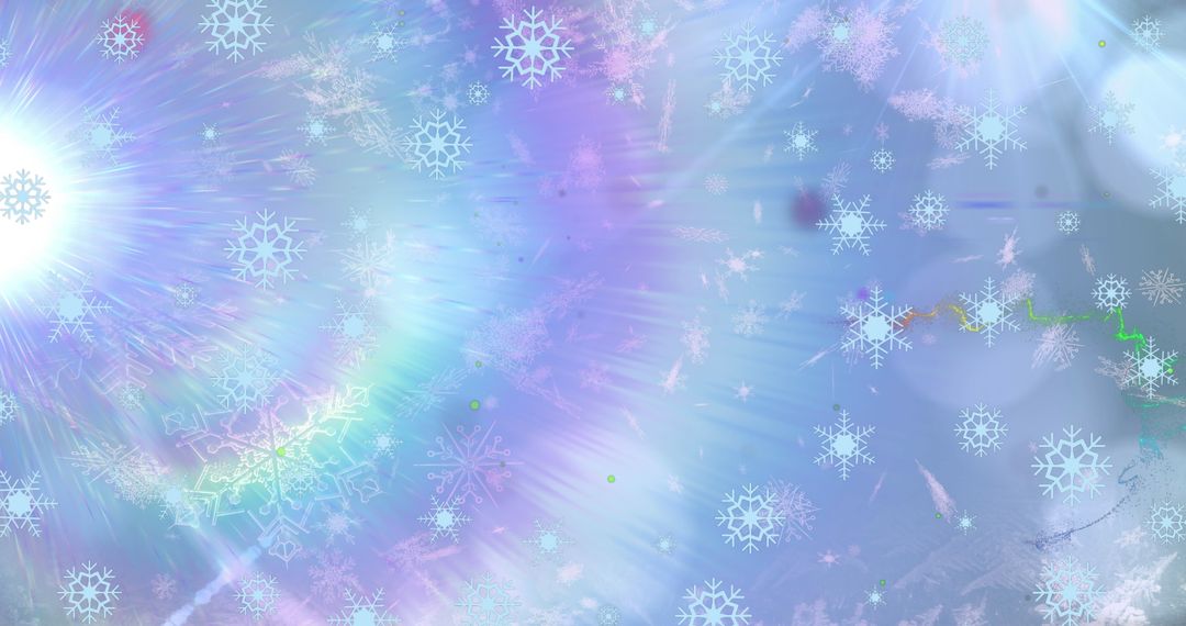 Radiant Snowflakes Falling on Light Blue Sky