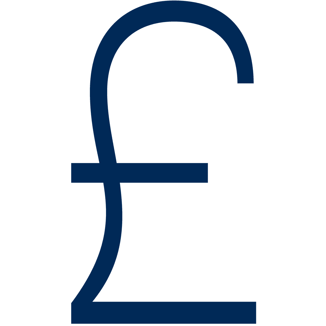Bold GBP Currency Symbol on Transparent Background