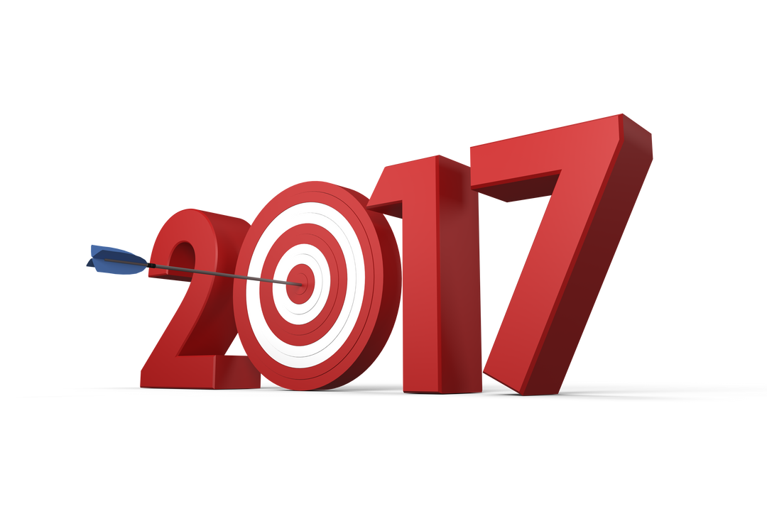 2017 Year with Arrow Hitting Dartboard Transparent Background - Download Free Stock Images Pikwizard.com