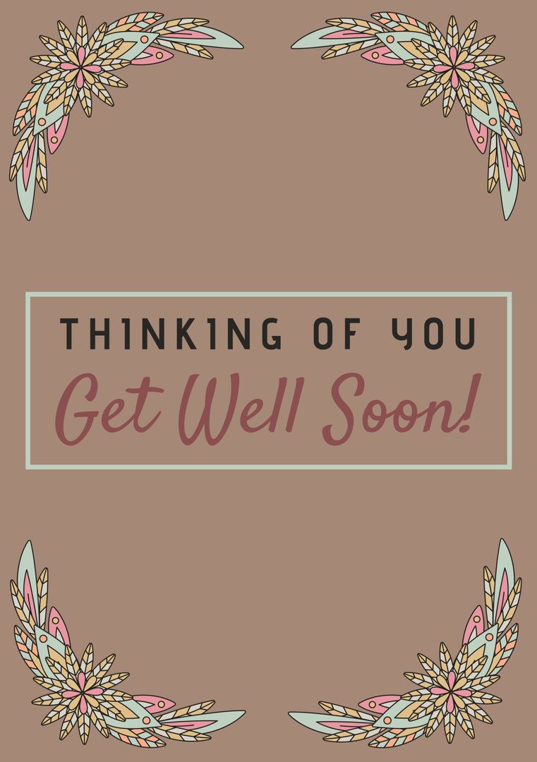 Floral Accented Get Well Soon Card Design