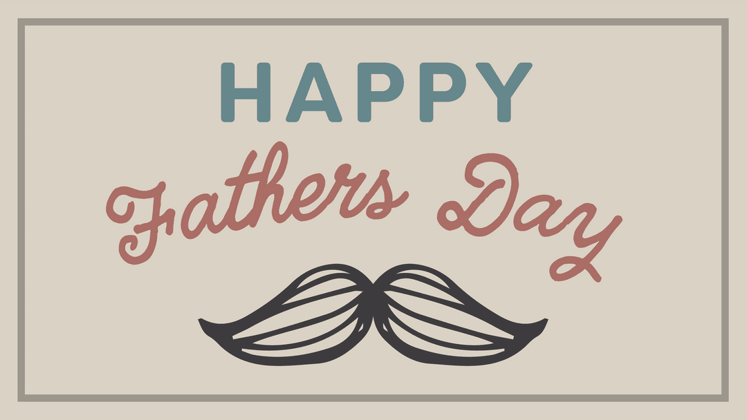 Transparent Father's Day Card Design with Mustache Graphic