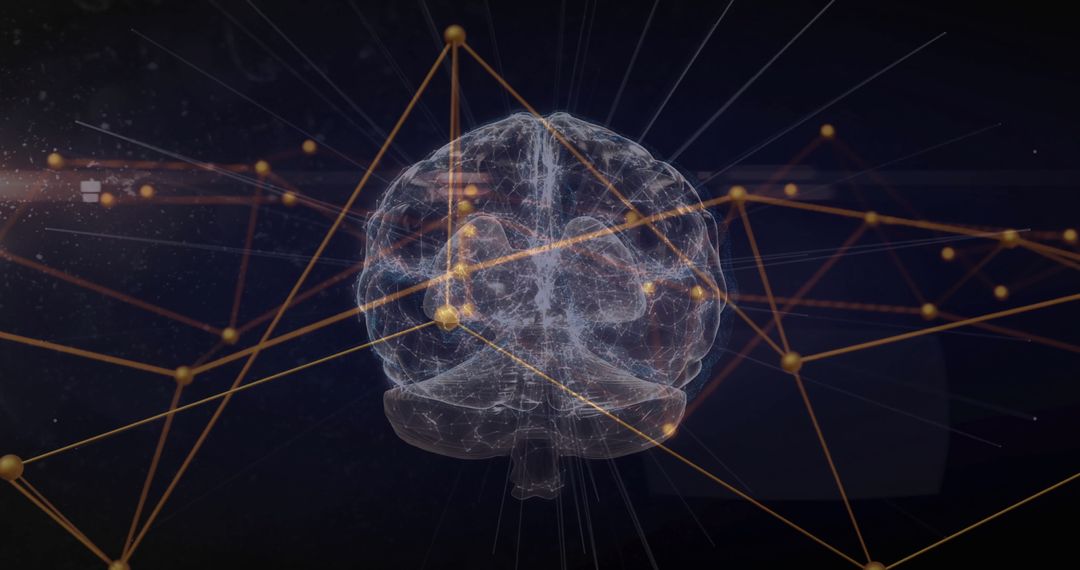 Digital Network Over Human Brain Symbolizing Global Connections