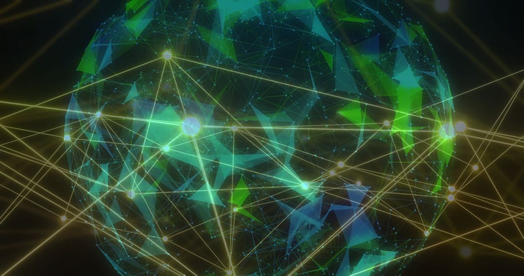 Digital Globe with Global Network Connections in Futuristic Design