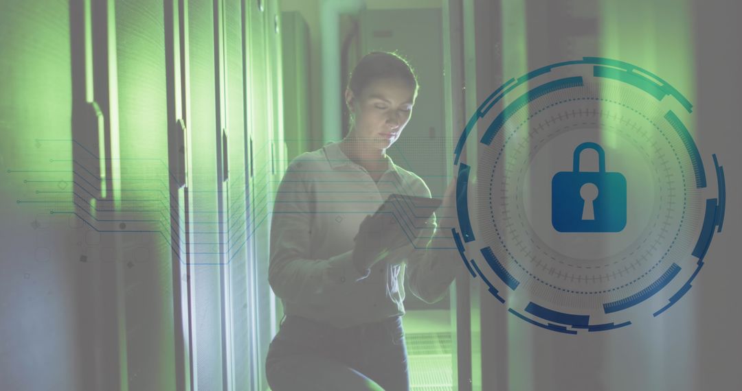 Server Room Security Modern Technology Interface