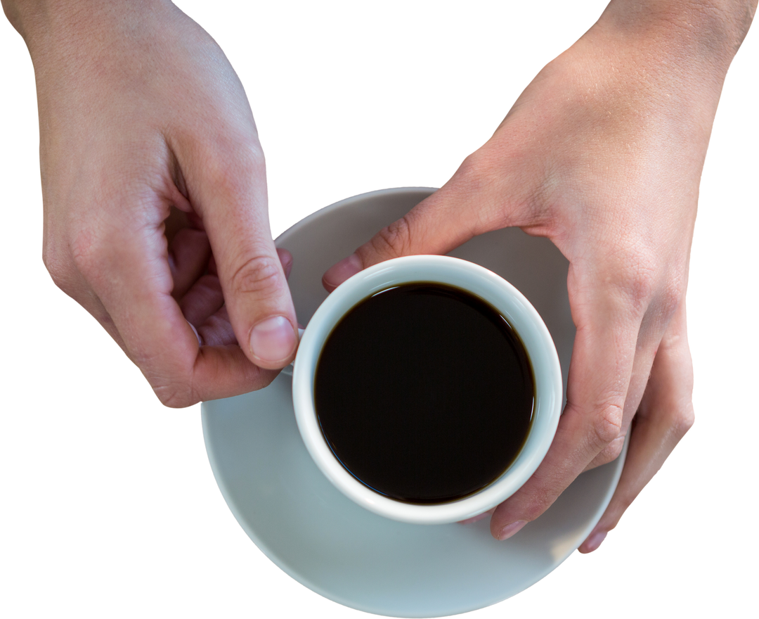 Close-up View Hands Holding Transparent Cup Coffee on Saucer - Download Free Stock Images Pikwizard.com