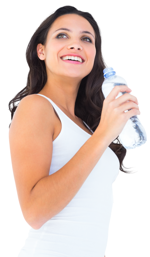 Healthy Hydrated Woman Smiling Holding Transparent Water Bottle – Morning Routine Motivation - Download Free Stock Images Pikwizard.com