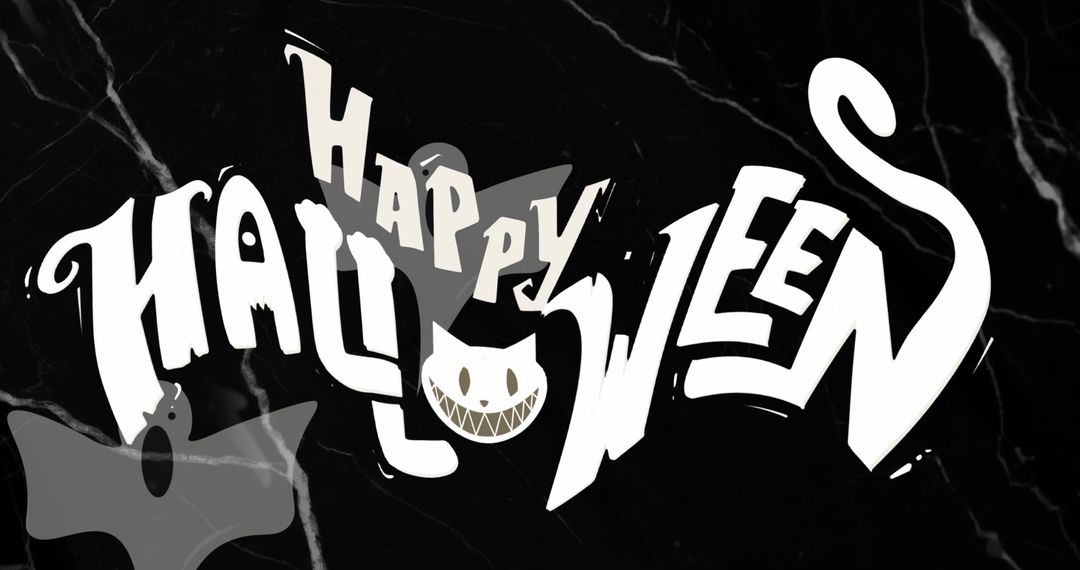 Happy Halloween Design with Ghosts and Playful Typography