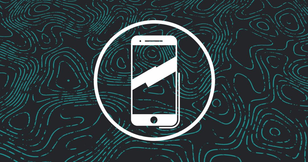 Smartphone Icon with Abstract Digital Pattern Background