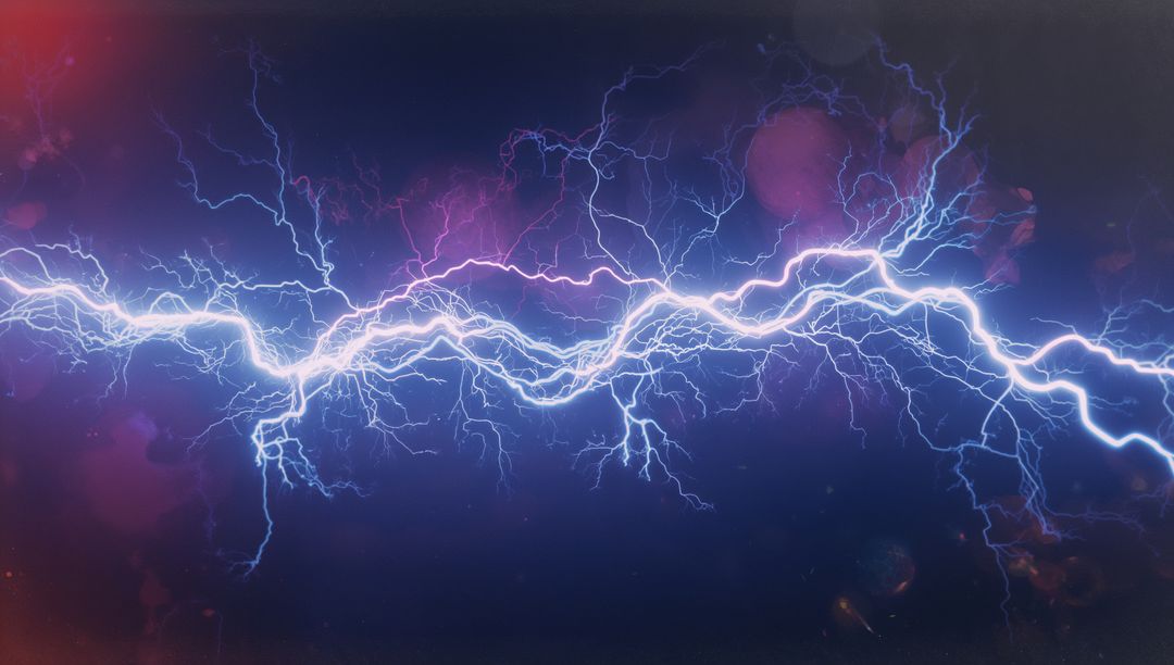 Vibrant Lightning Bolt with Dramatic Energy Surge