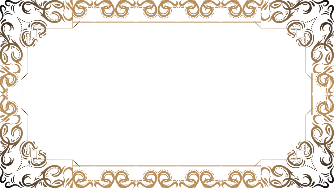 Transparent Gold Filigree Border with Vintage Elegance