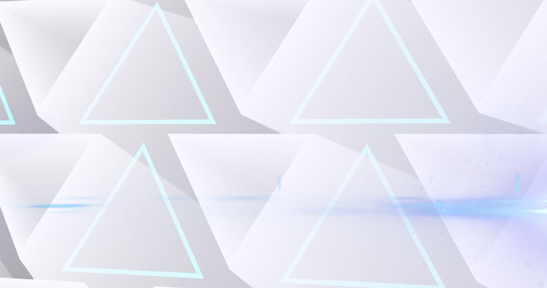 Glowing Network of 3D Triangular White Shapes