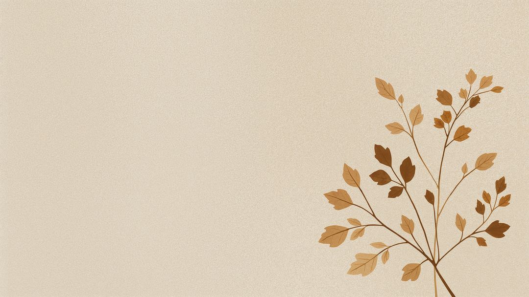 Elegant Botanical Branch on Beige Background with Copy Space