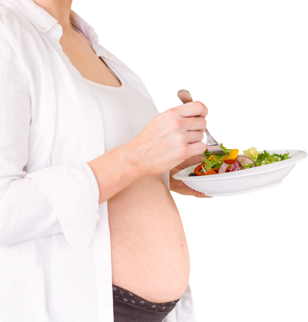 Transparent photo of pregnant woman holding fresh salad - Download Free Stock Images Pikwizard.com