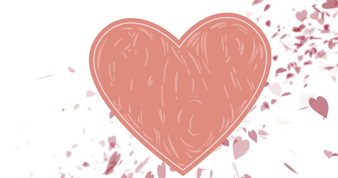 Romantic Falling Hearts Illustration on White Background