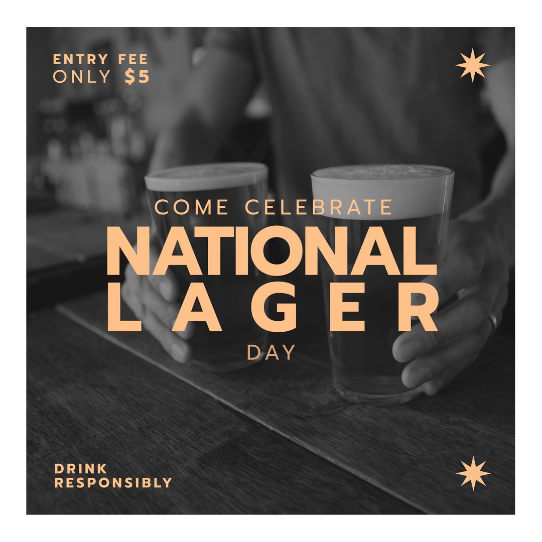 Celebrating National Lager Day with Affordable Entry Fee and Fresh Lager - Download Free Stock Templates Pikwizard.com