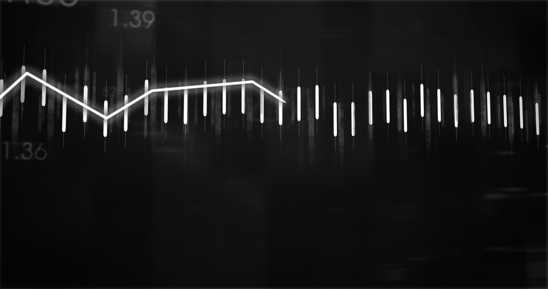 Abstract Financial Data with Line Graph and Numbers