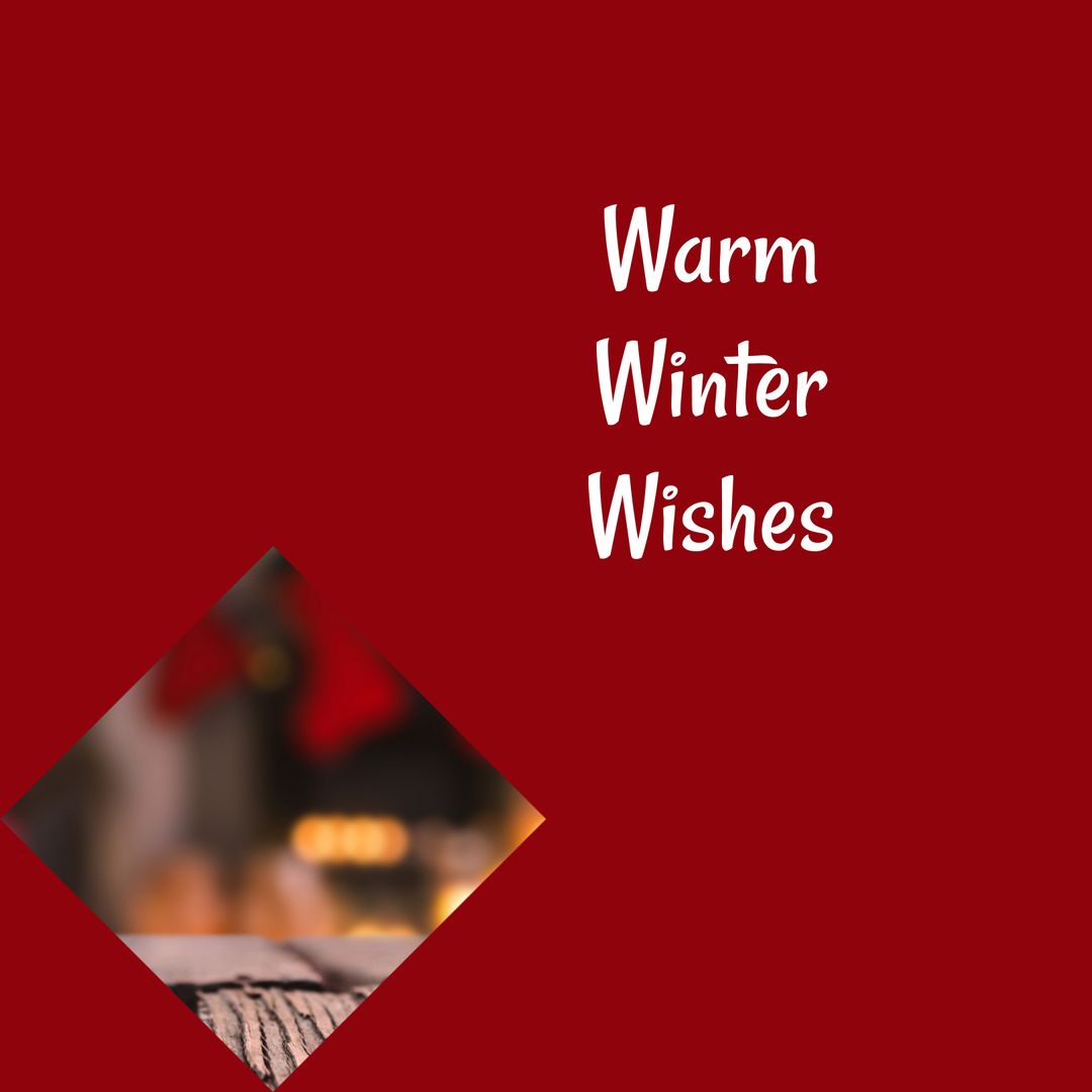 Warm Winter Wishes Greeting on Red Background
