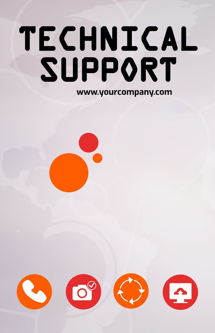 Bold Technical Support Poster with Intuitive Icons