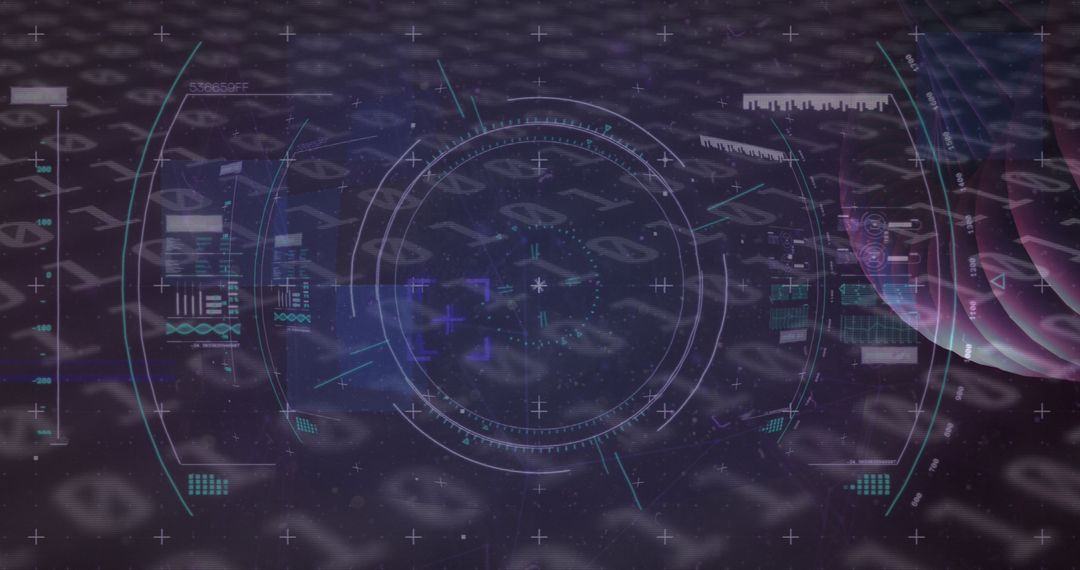 futuristic digital interface with dna strand and binary code - Free Images, Stock Photos and Pictures on Pikwizard.com