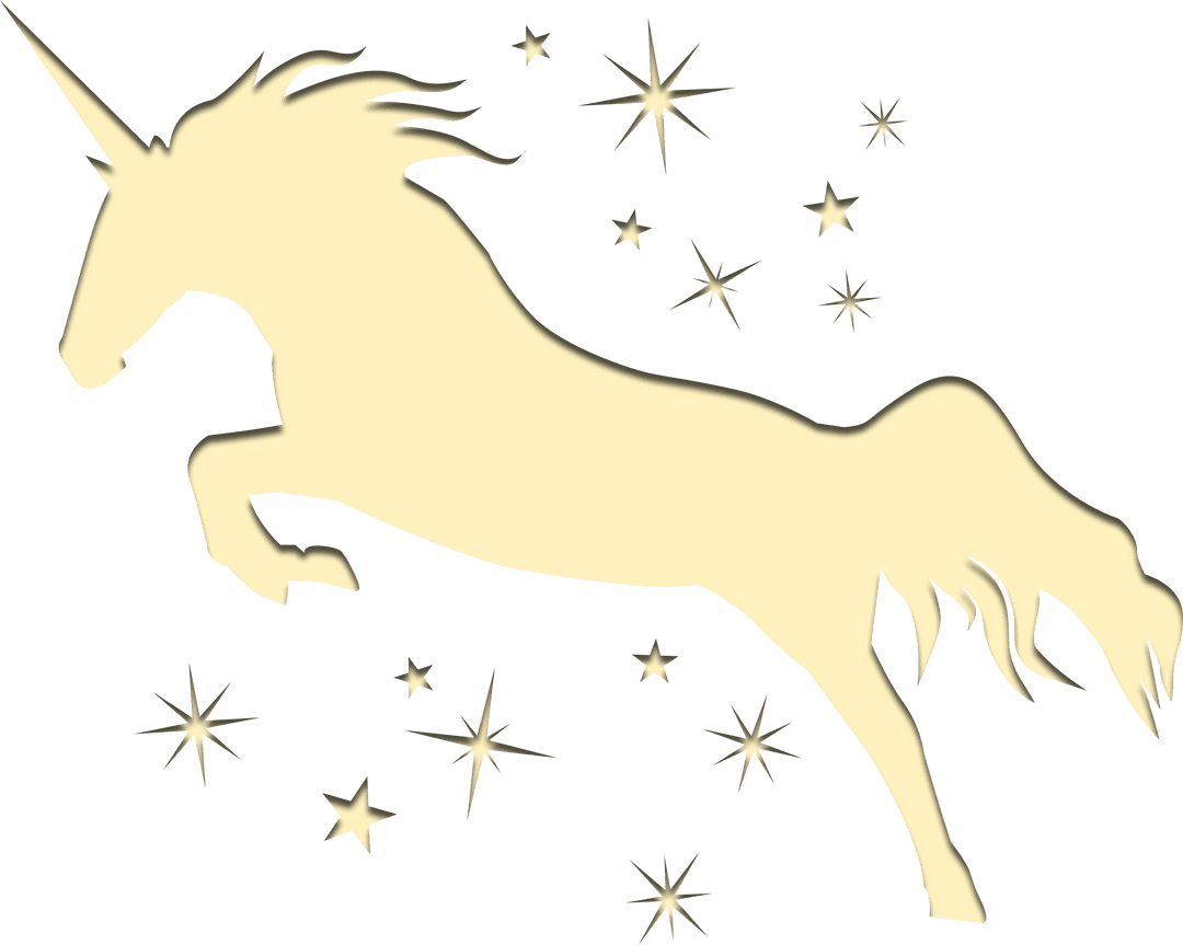 Transparent Unicorn Leaping Among Stars Illustration