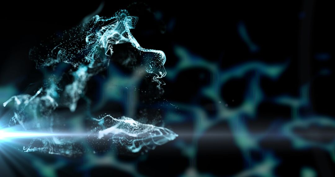 Futuristic Particle Cloud on Black Background