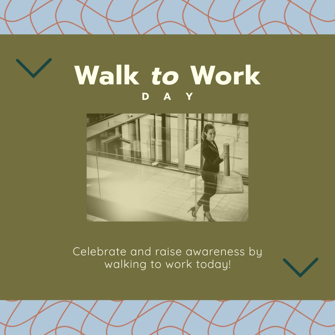 Walk to Work Day Awareness with Professional Businesswoman