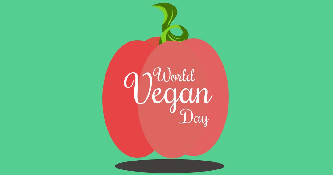 World vegan day concept with apple illustration