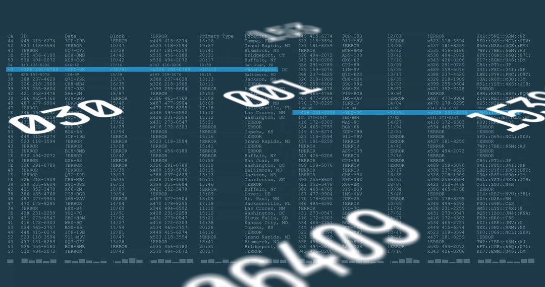 Futuristic Data Dashboard with Arrow and Floating Digits