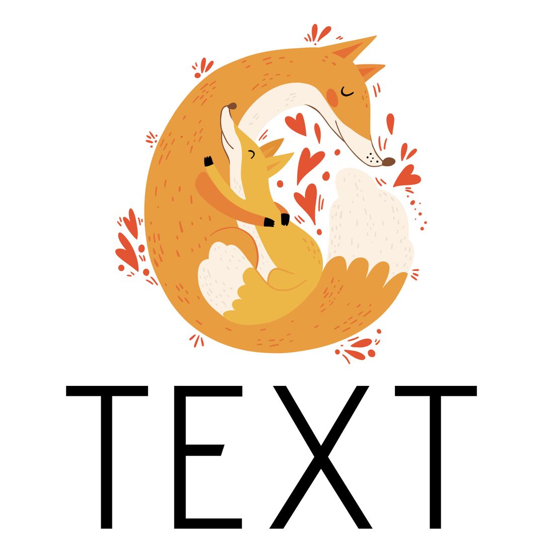 Illustration of Two Foxes Embracing Love and Affection