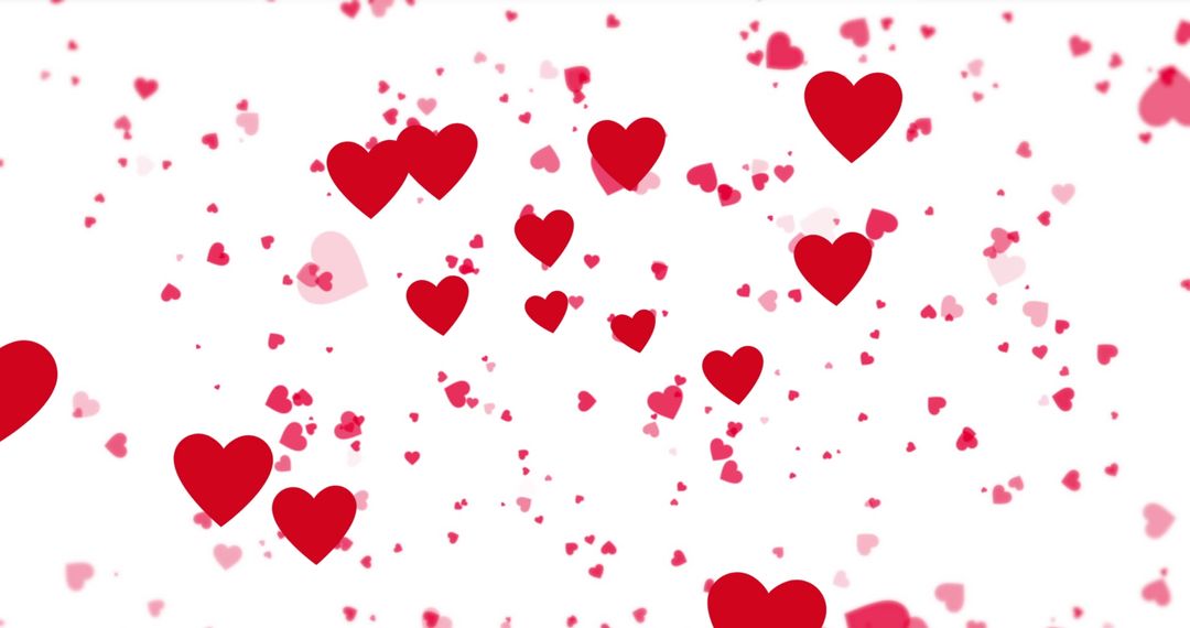 Floating Red Hearts for Valentine's Day and Romantic Designs