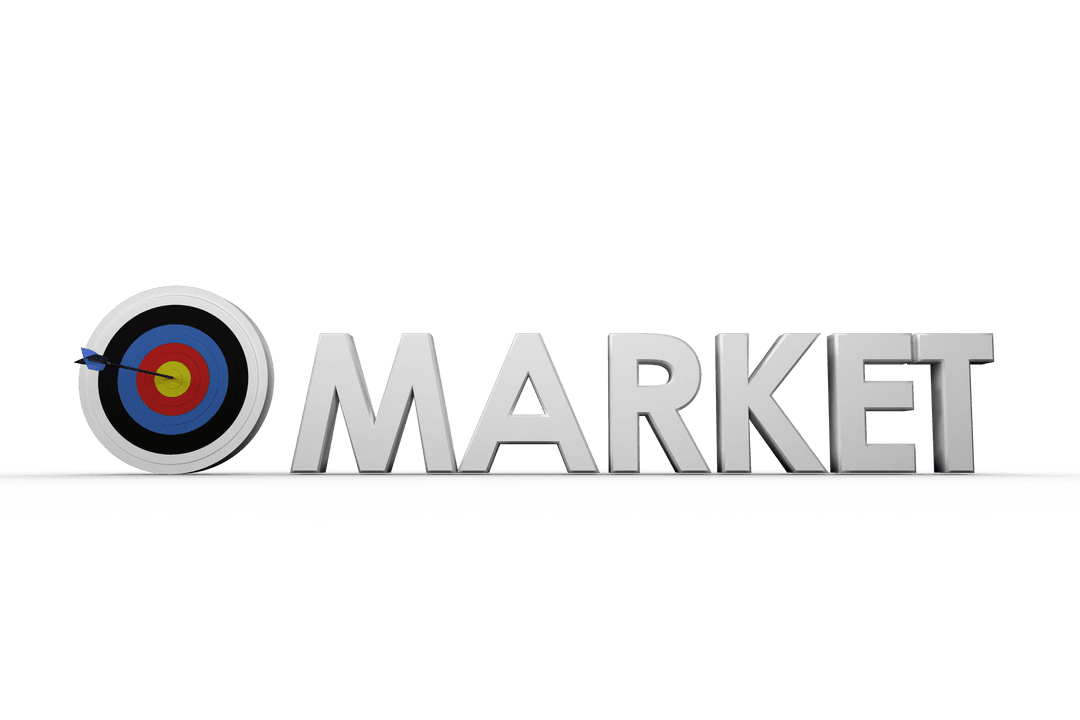 Transparent Marketing Concept with Word Market and Target Symbol