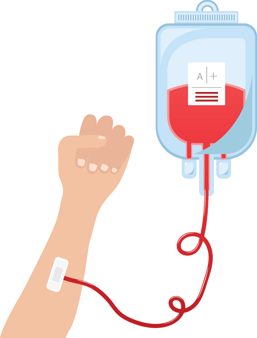 Transparent Medical Design Showing Arm and Blood Bag