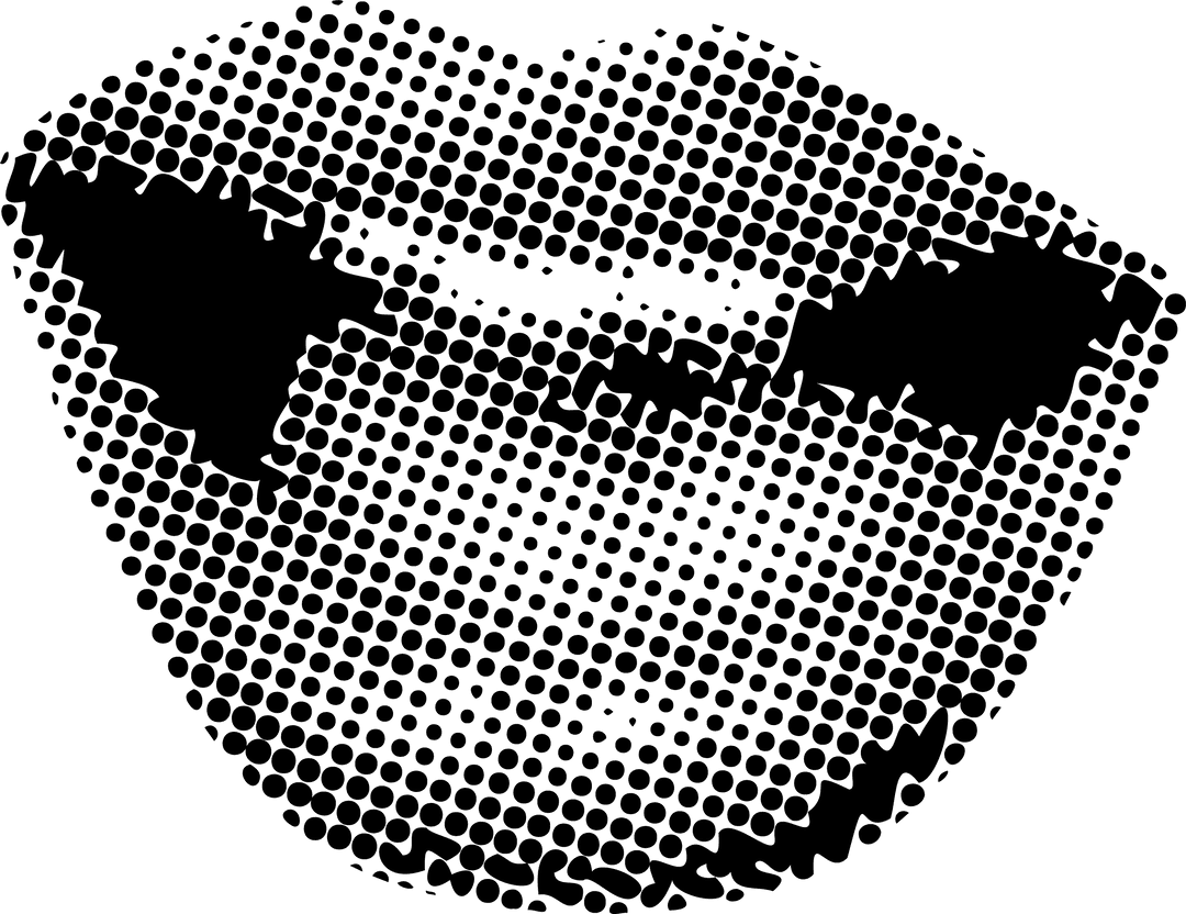 Abstract Halftone Smile Face on Transparent Background