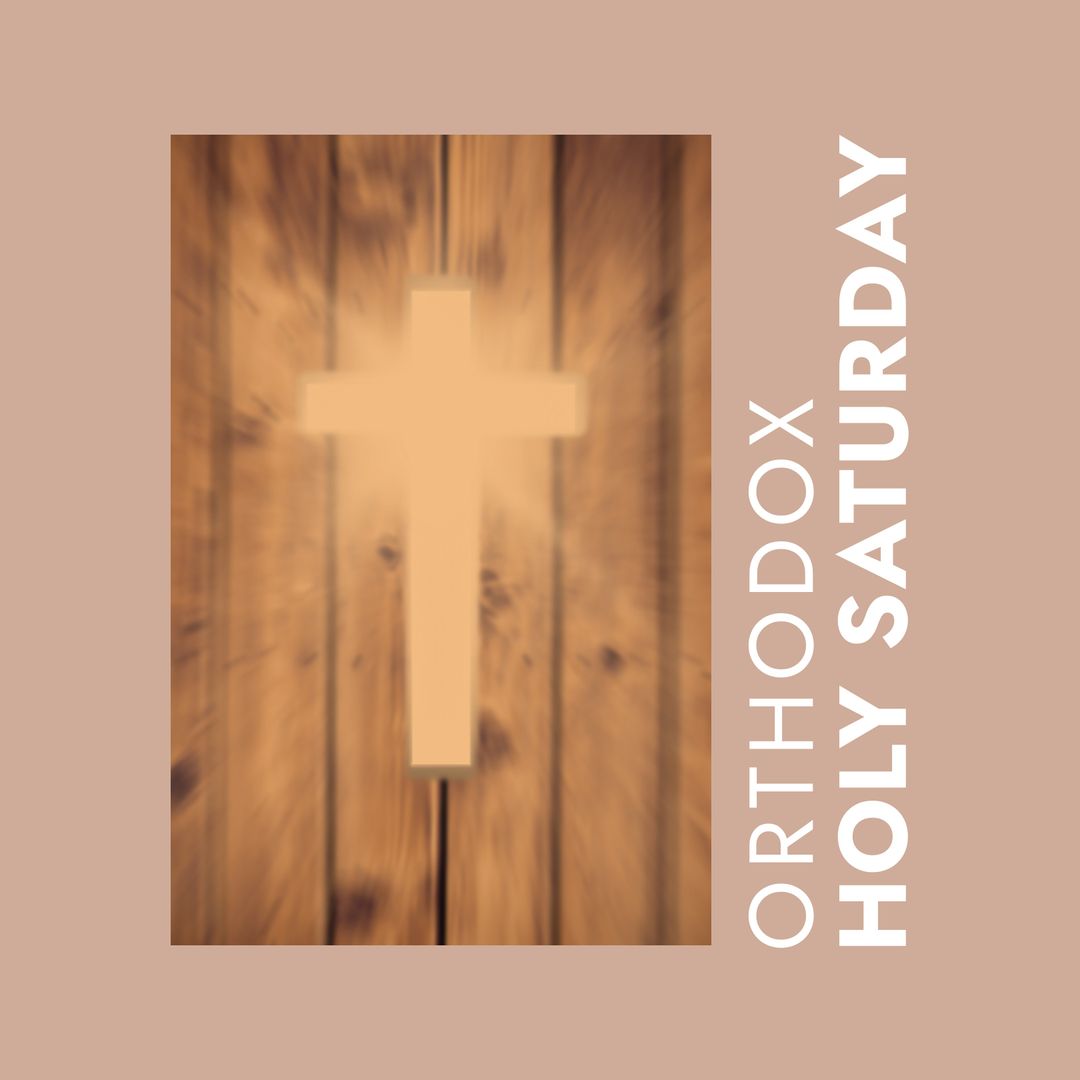 Blurry Cross Backdrop with Orthodox Holy Saturday Text