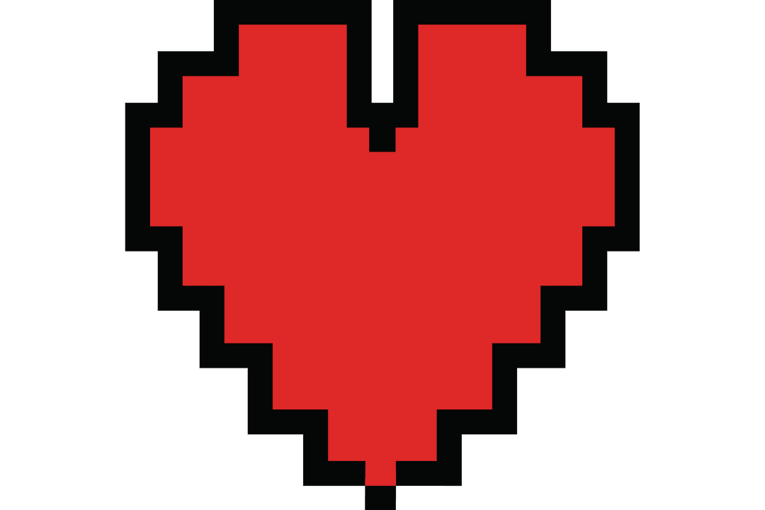 Digital Red Heart on Transparent Background for Romance Designs