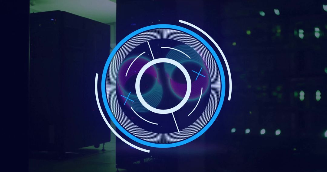 Futuristic Data Processing Concept with Digital Interface Overlay