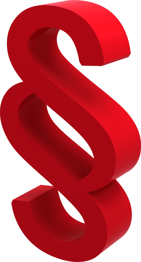 3D Red Transparent Section Symbol on White Background