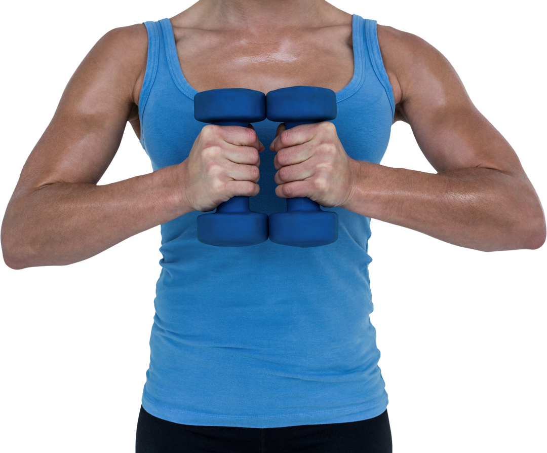 Transparent Muscular Woman Lifting Dumbbells in Blue Athletic Wear - Download Free Stock Images Pikwizard.com