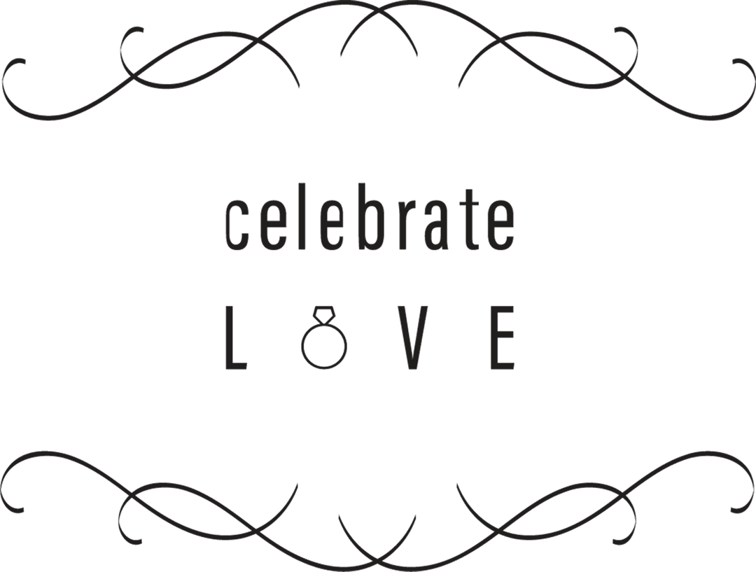 Celebrate Love Typography with Ring on Transparent Background