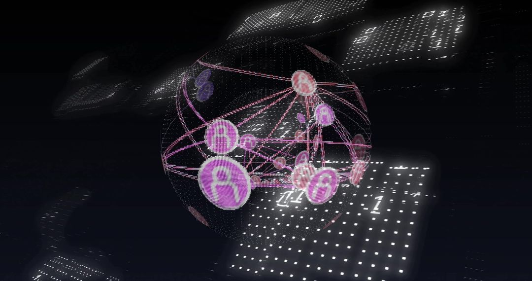 Network Connections over Binary Code with Digital Interface - Free Images, Stock Photos and Pictures on Pikwizard.com