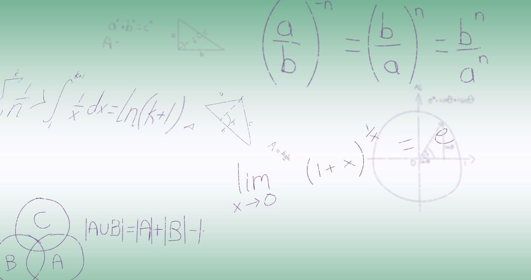 Mathematical Formulas and Equations on Gradient Background