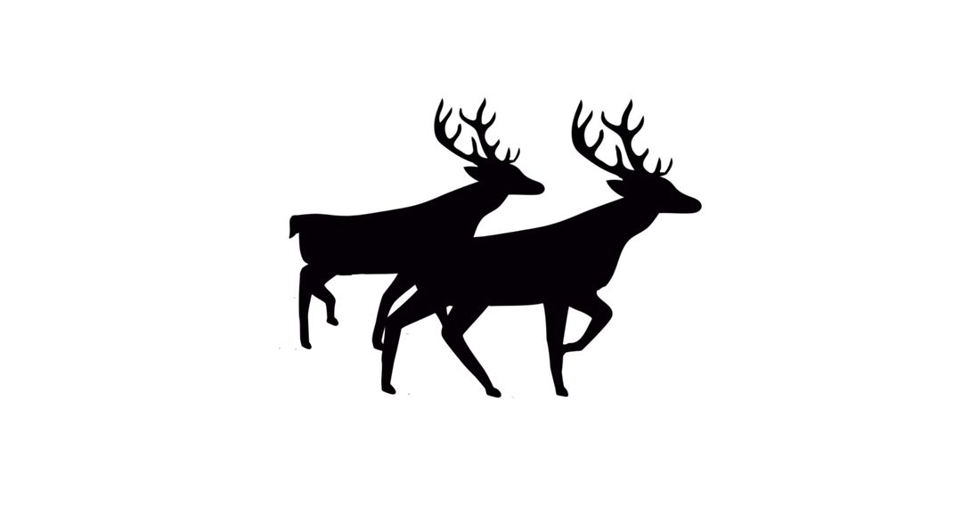 Black Silhouette of Two Reindeer Walking - Free Images, Stock Photos and Pictures on Pikwizard.com