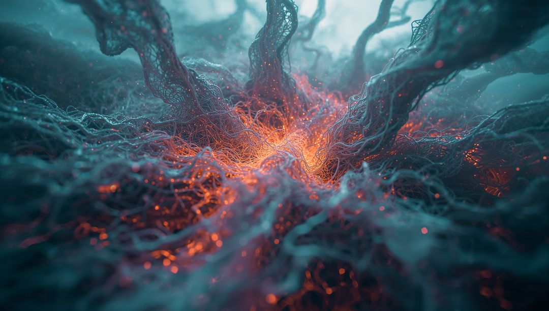 Abstract Networks Merging with Glowing Core