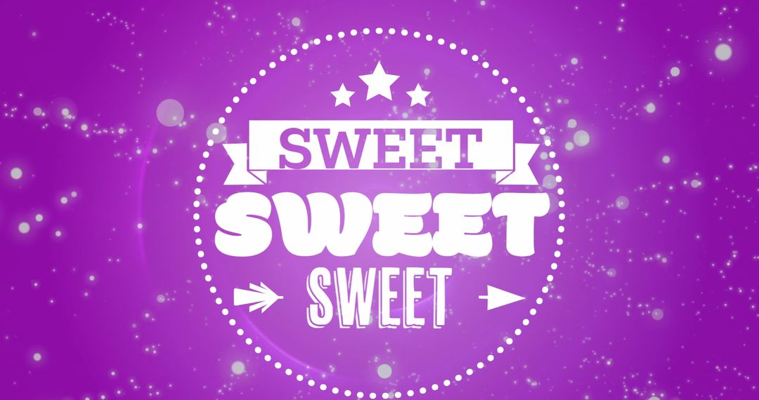 Abstract Sweet Text Design with Purple Illuminated Background