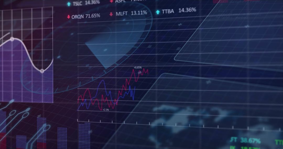 Digital Charts Highlighting Global Finance Data Insights