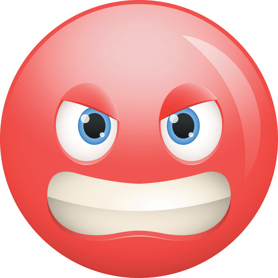 Angry Emoji Icon on Transparent Background