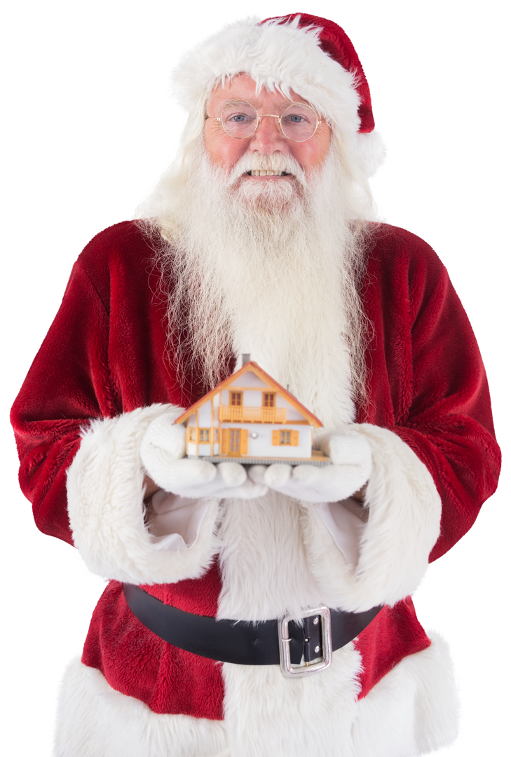 Transparent Santa Claus Holding Small House Model - Download Free Stock Images Pikwizard.com